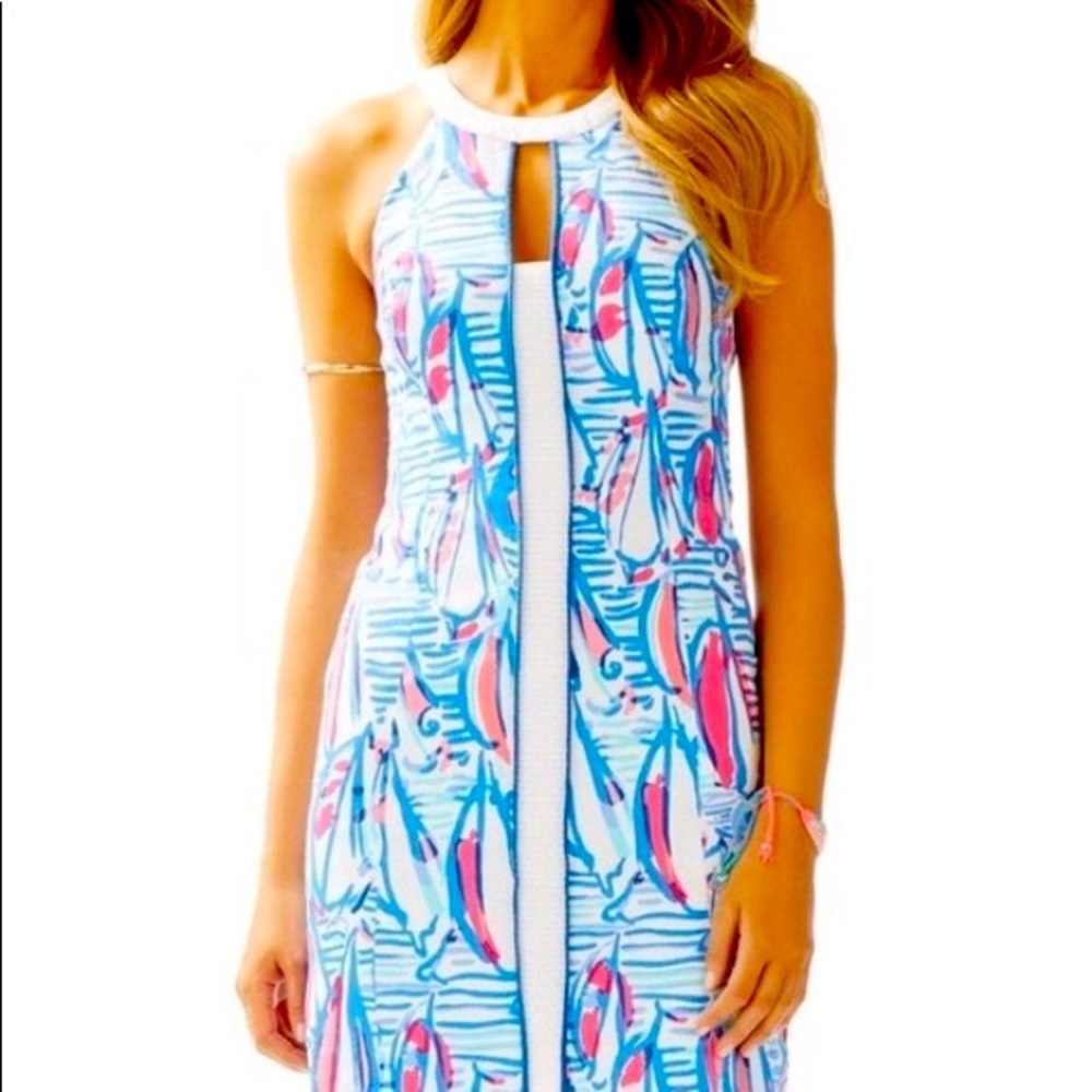 Lilly Pulitzer red right return *holy grail* sailboat shift dress size 2